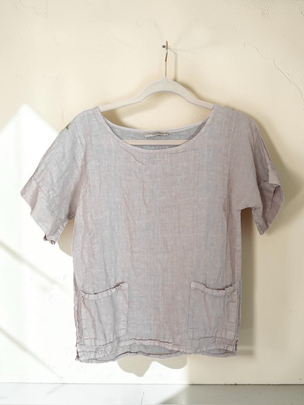Francesca Bettini Italy 100% Linen Pocket Top Size S